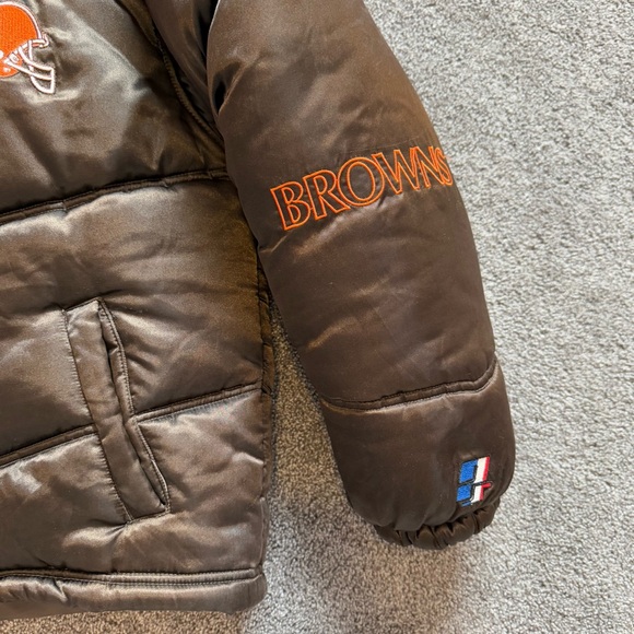 Brown NFL Puffer Jacket with Logo youth size XL - Picture 4 of 10